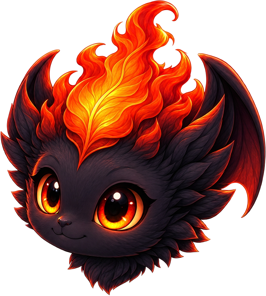 The archive's keeper — flame-crowned sigil