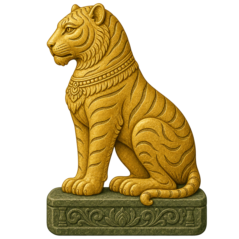 Seated guardian tiger